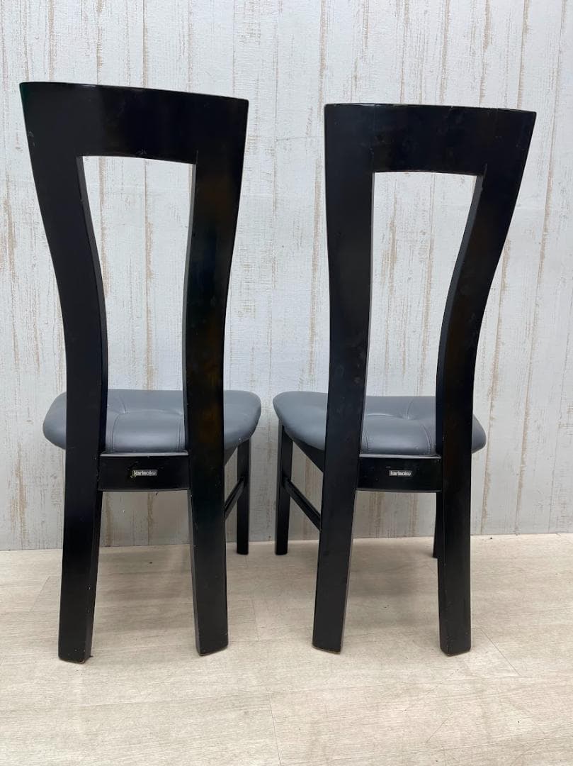 カリモク ダイニングチェア ハイバック 2脚 まとめて アームレス 食卓椅子