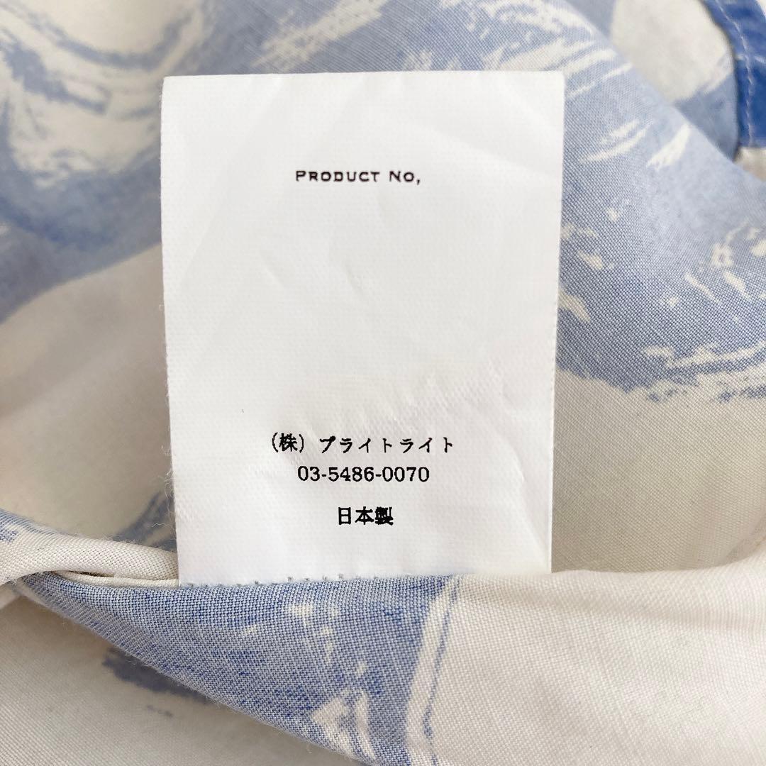 WRYHT　開襟ブラウス　ONE-PIECE COLLAR BLOUSE　青　2