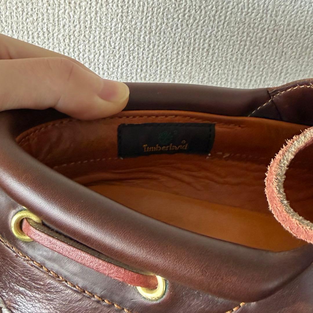 Timberland ダークブラウン モカシン　デッキシューズ　革靴　レザー