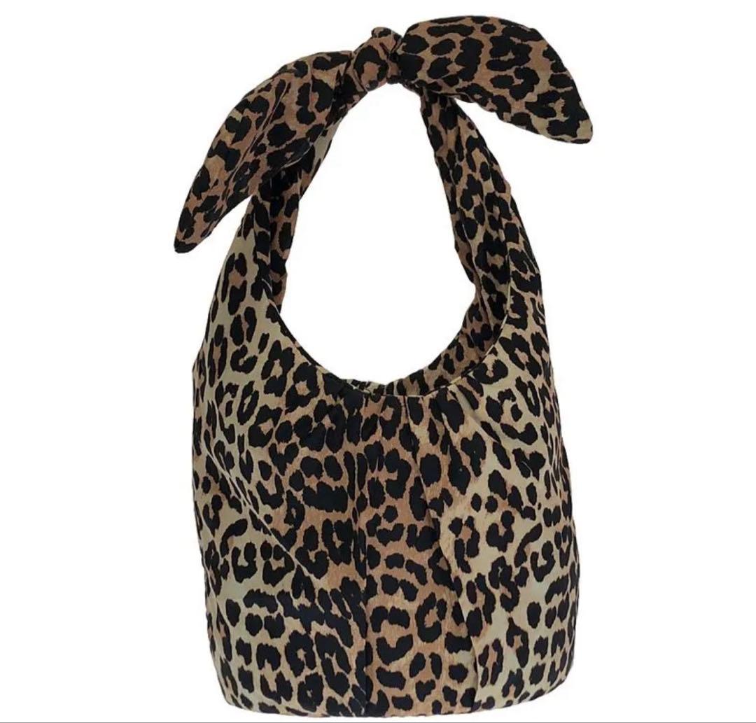 Ganni レオパード ワンショルダーバッグ