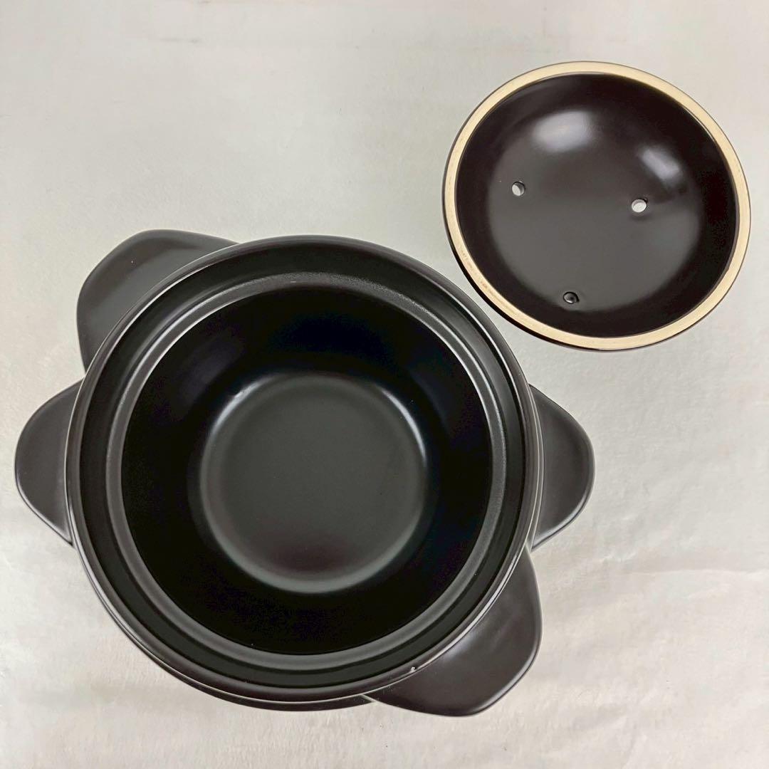 クリヤマ 黒樂 かまどご飯釜（大） 1〜4号 蓄熱炊き 土鍋圧釜 WA-100