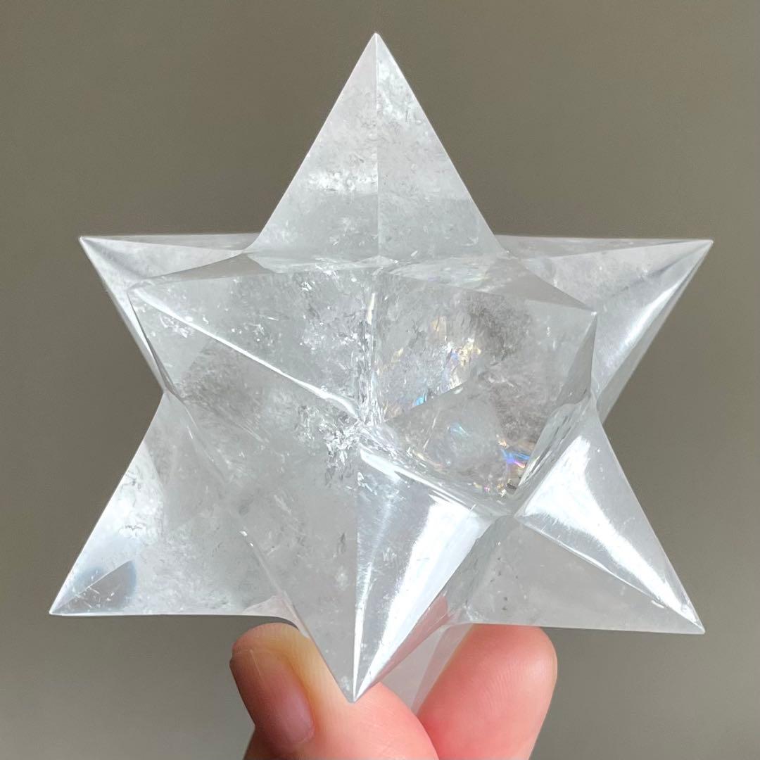 再お値下げ✨レムリアン水晶 アステロイド　小星型12面体　虹入り　80.8mm