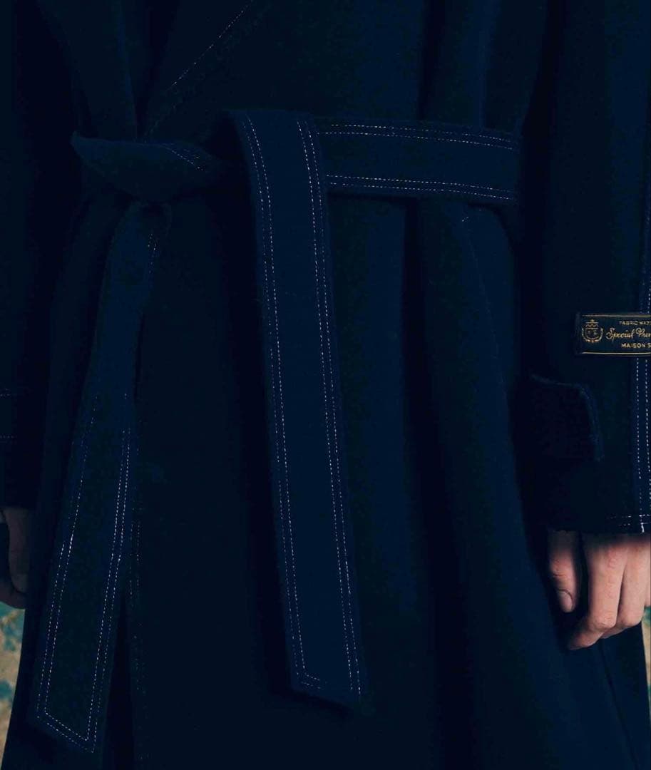 MAISON SPECIAL ファブリックウールプライムオーバーダブルコート