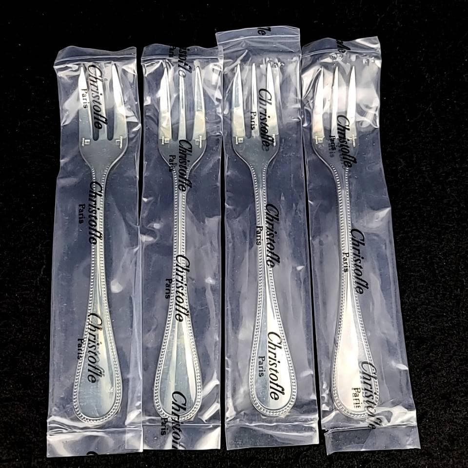 ◆未使用◆クリストフル　パール　8本セット　ケーキフォーク　コーヒースプーン