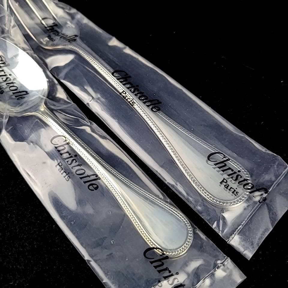 ◆未使用◆クリストフル　パール　8本セット　ケーキフォーク　コーヒースプーン