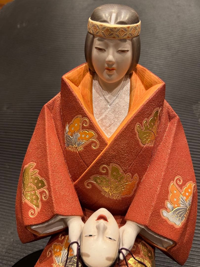 博多人形 国指定卓越技能者 無形文化財保持者 宗田源造 作 寂想 日本人形 能