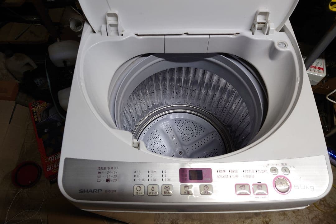 【良品】SHARP 縦型洗濯機 6kg 穴なし洗濯槽 北陸のみ送料無料