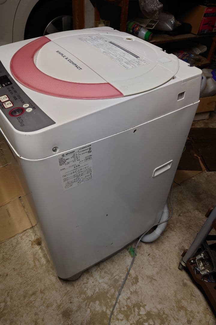【良品】SHARP 縦型洗濯機 6kg 穴なし洗濯槽 北陸のみ送料無料