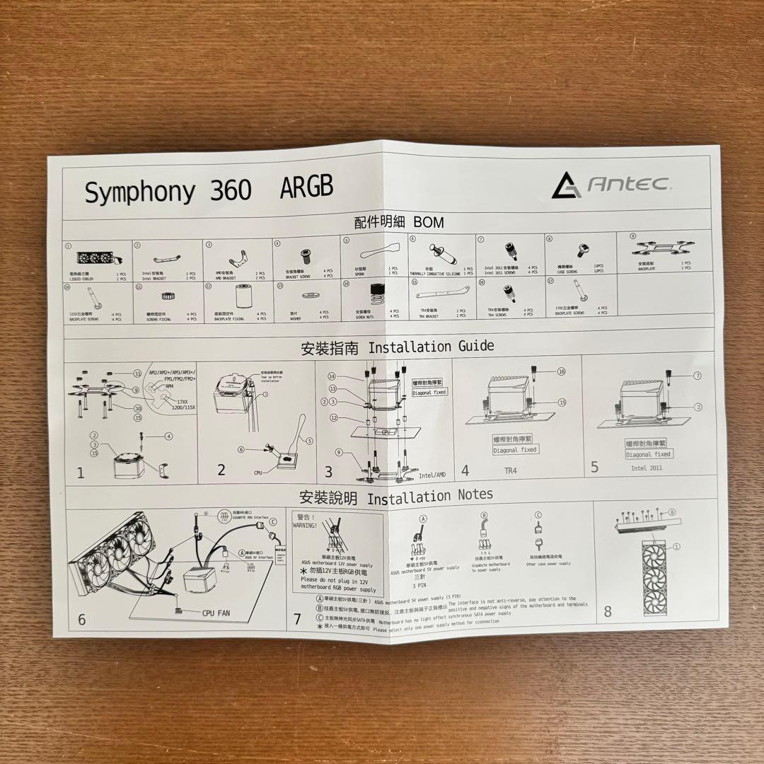 Antec Symphony 360 ARGB CPUクーラー