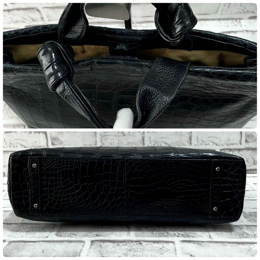 美品✨JRA　高級マットクロコ　ビジネスバッグ　A4収納可　通勤　出張　黒
