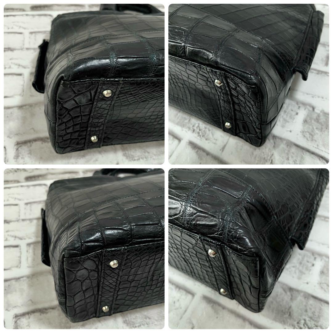 美品✨JRA　高級マットクロコ　ビジネスバッグ　A4収納可　通勤　出張　黒