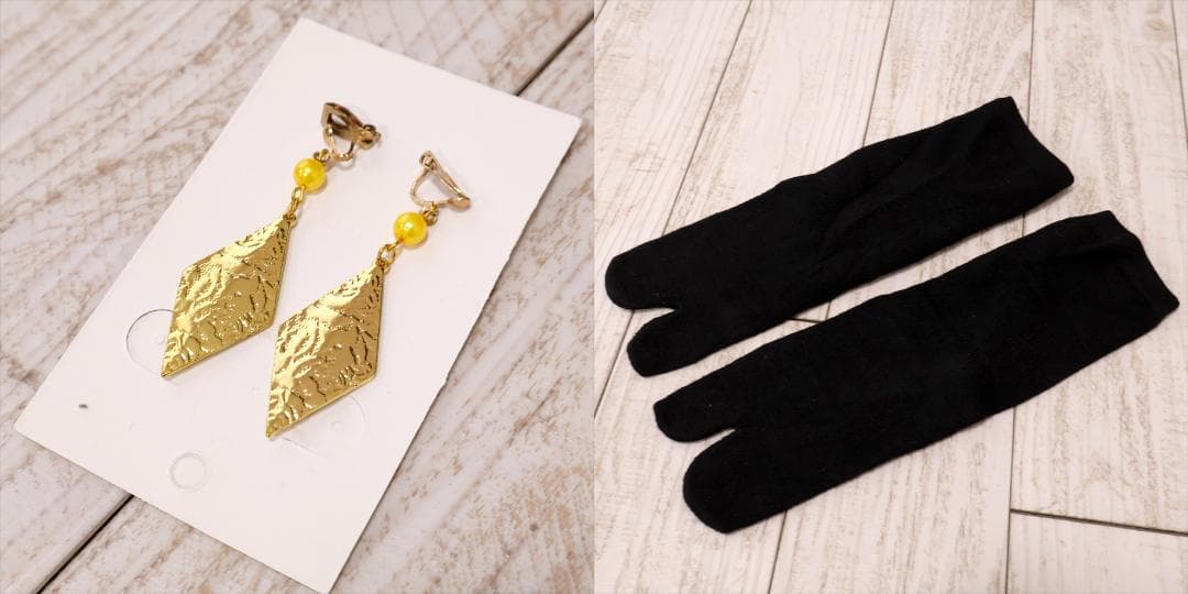 刀剣乱舞　加州清光　内番衣装＋ウィッグ＋イヤリング＋下駄　コスプレ　M