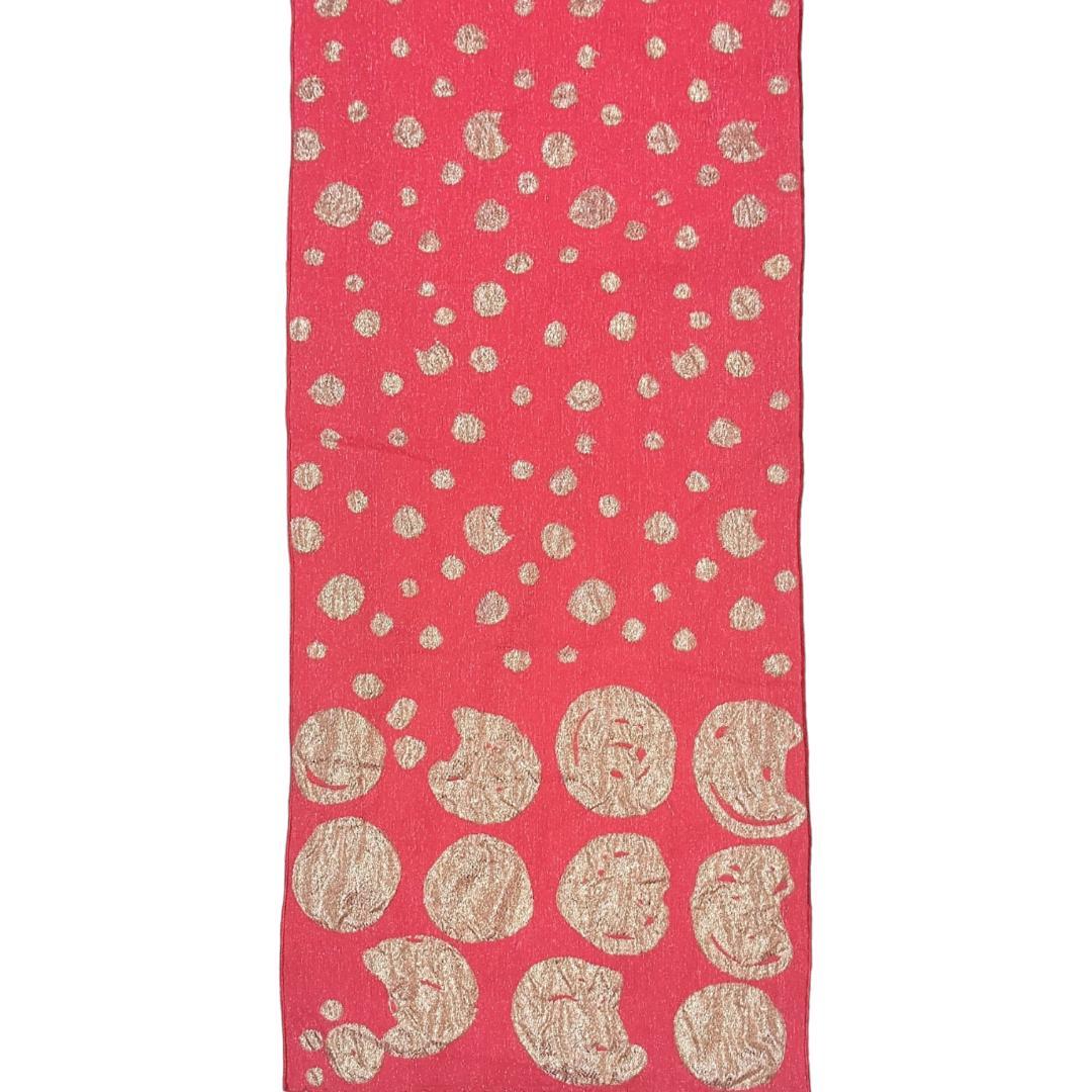 【兵児帯】猫ドット　ツモリチサト　浴衣帯 　ねこ 水玉 赤 レッド 大人