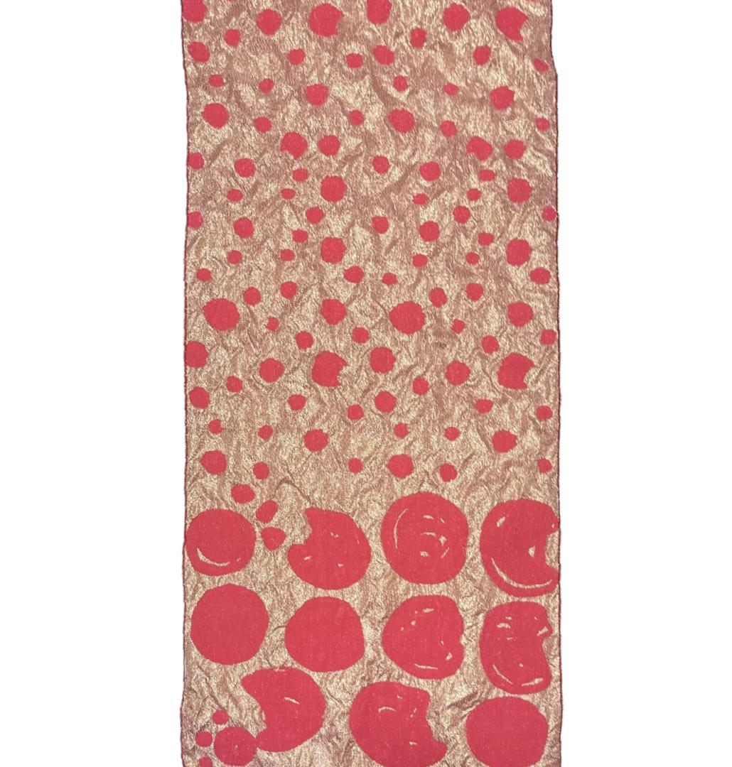 【兵児帯】猫ドット　ツモリチサト　浴衣帯 　ねこ 水玉 赤 レッド 大人