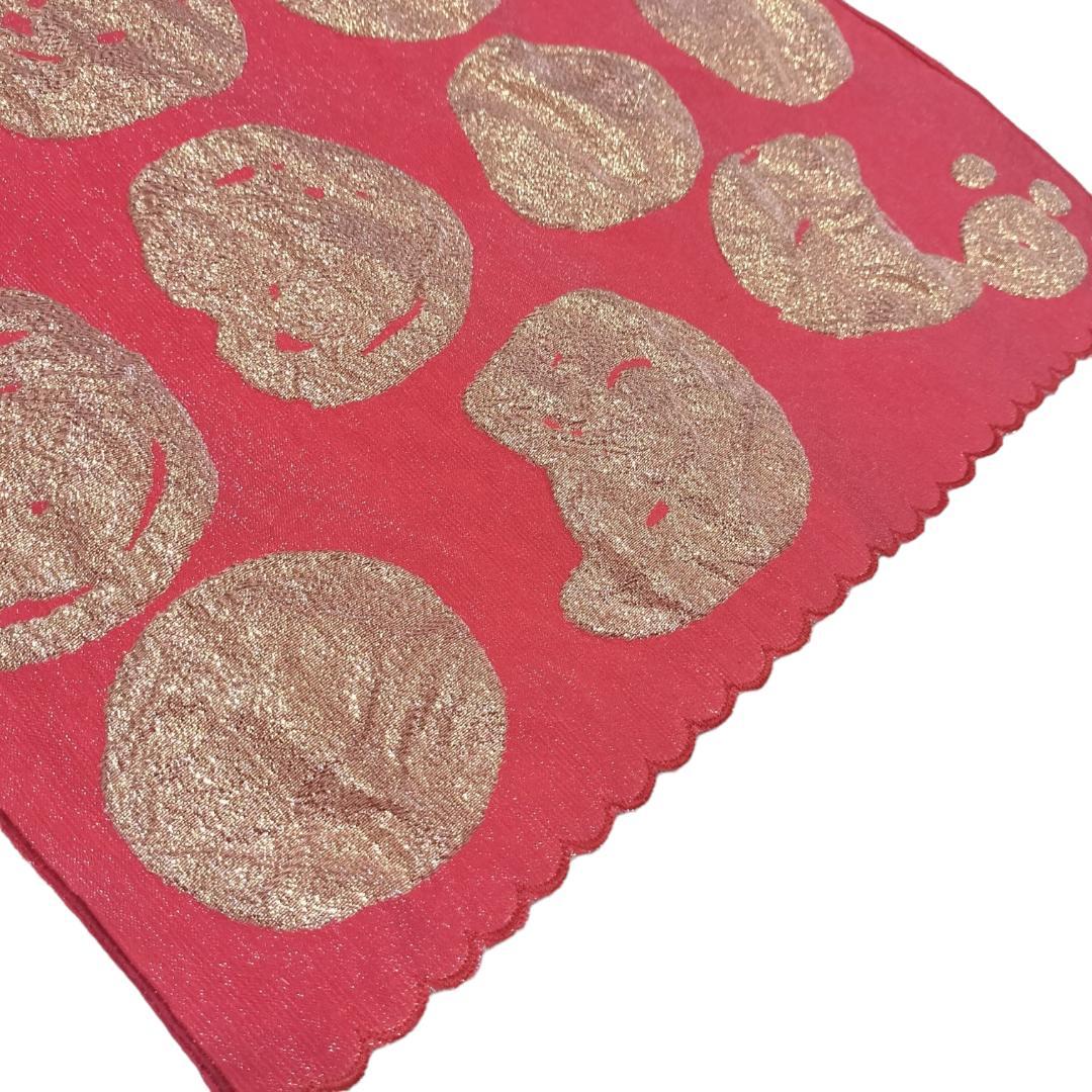 【兵児帯】猫ドット　ツモリチサト　浴衣帯 　ねこ 水玉 赤 レッド 大人