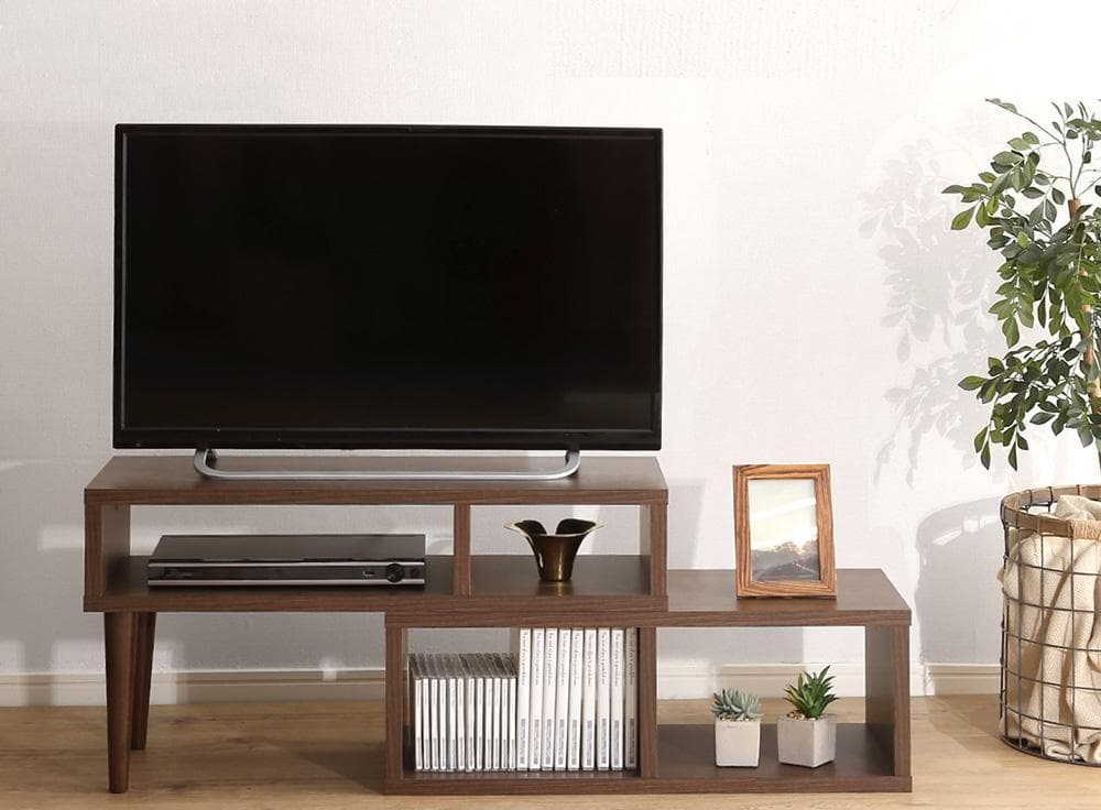 新品 送料込 コンパクト伸縮テレビ台 スリム設計 収納 テレビボード 木目調br