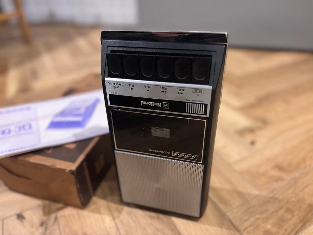 昭和レトロ National RQ-313 カセットプレイヤー 実動箱説明書付き