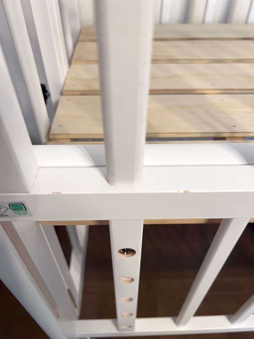 週末だけ値下げ⭐︎ 大和屋 ベビーベッド リリト　ホワイト　専用マットレス付き