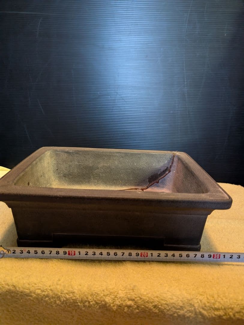 常滑、松原焼陶器製盆栽鉢 亀裂あり治しあり