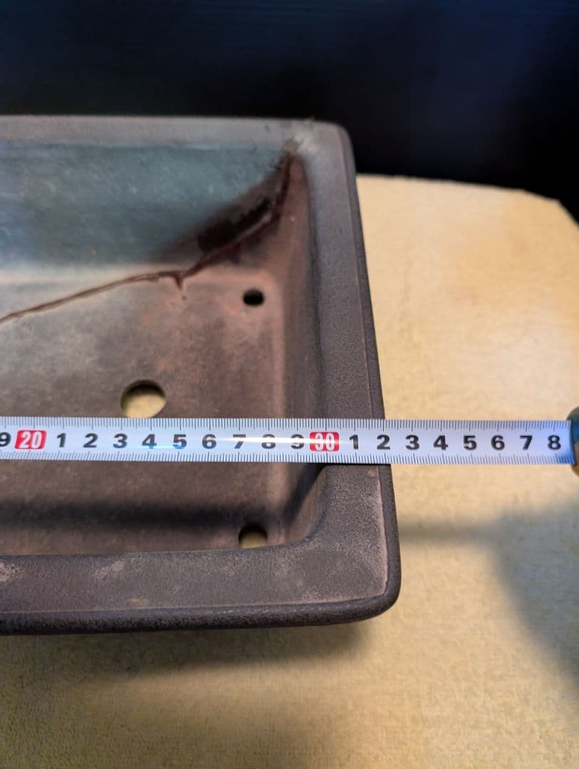 常滑、松原焼陶器製盆栽鉢 亀裂あり治しあり