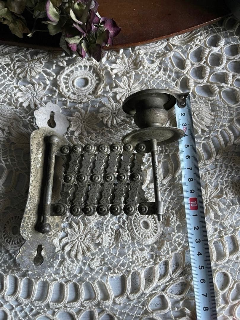 【お16】30 フランス　アンティーク　蛇腹　蝋燭立て キャンドルホルダー