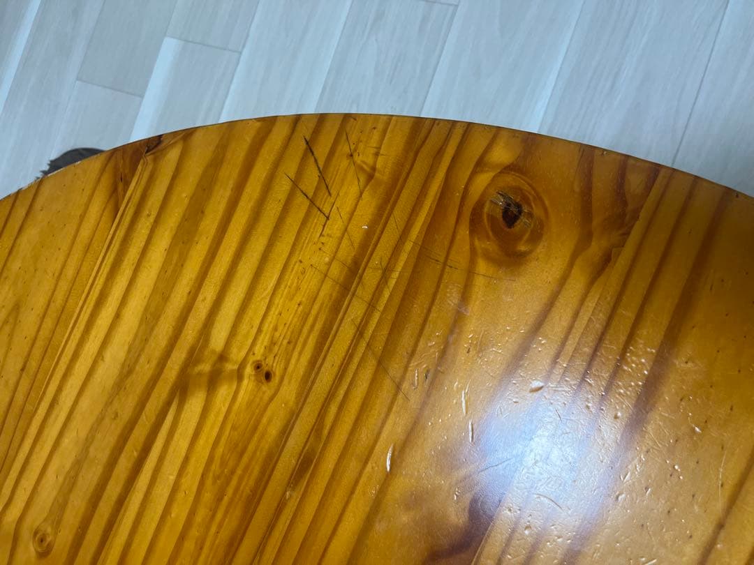 円形　大きめ　大きい　ちゃぶ台　テーブル　木製座卓 ナチュラルウッド