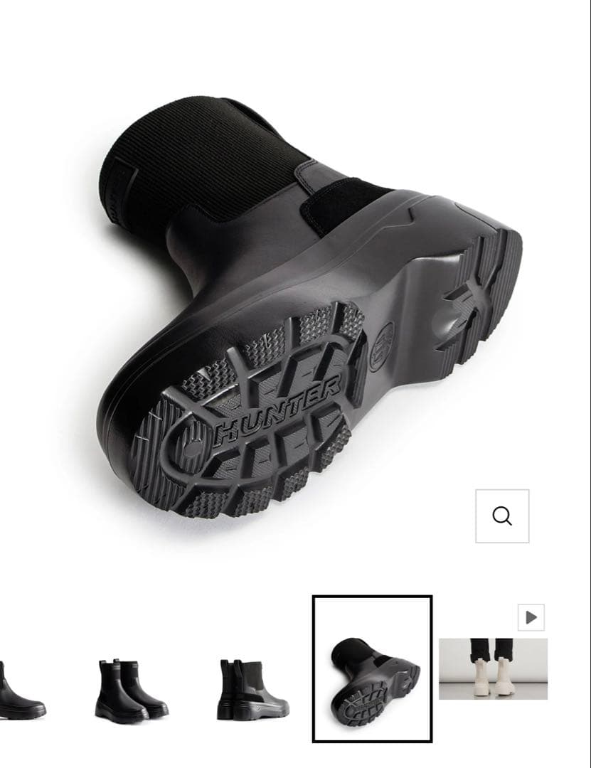 HUNTER レディース サイドゴアブーツ ブラック