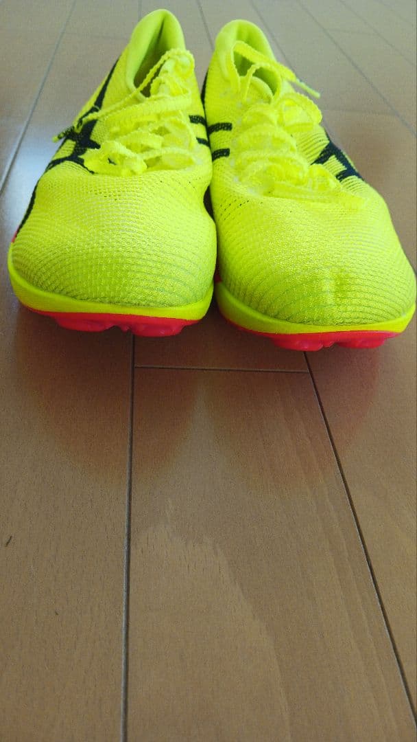 アシックス 陸上競技用スパイクシューズ 蛍光イエロー 25.0cm (ピン無し)