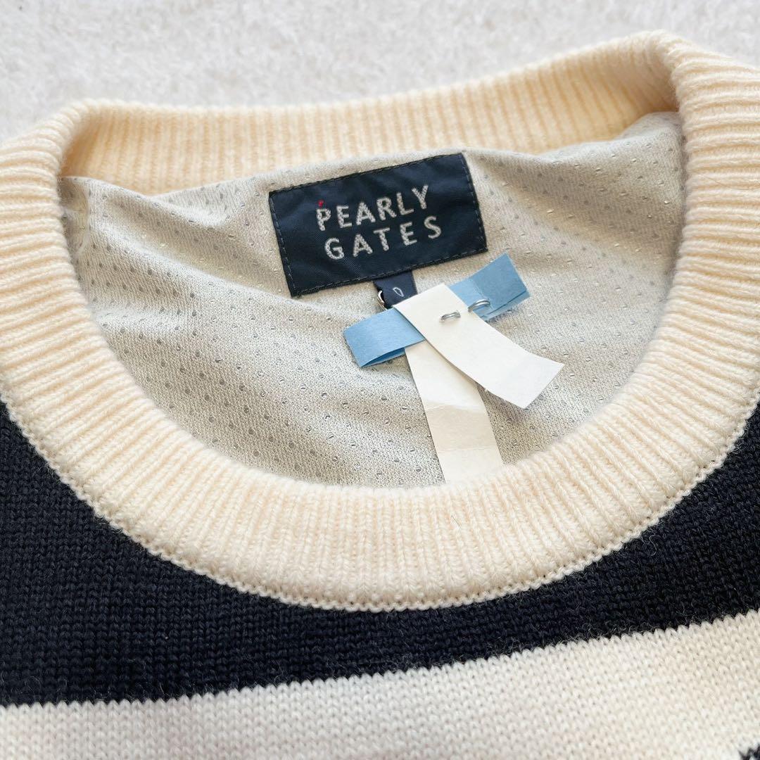 極美品　パーリーゲイツ　近年　蓄熱裏地　防風　スニード　ニット　ボーダー　スター