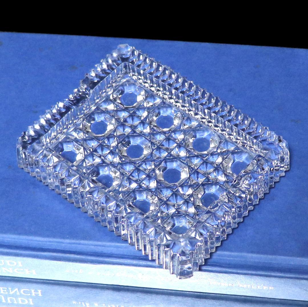 オールド・バカラ 稀少型 長方形 ディアマン・ピエーリー 切子 灰皿 小物入れ