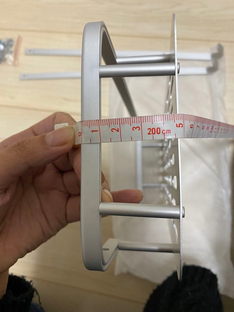 ☆バスルーム棚2層貼るタイプフック5個クロームシルバーウォールラックタオルフック