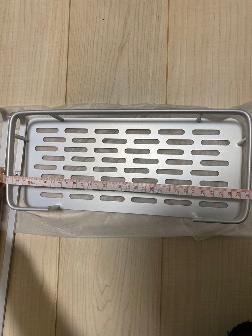 ☆バスルーム棚2層貼るタイプフック5個クロームシルバーウォールラックタオルフック