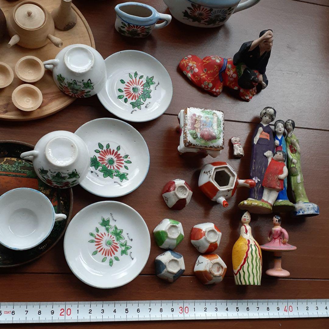 おままごと　お茶道具　射的人形　夢路　ミニチュア　アンティーク　昭和レトロ　雑貨