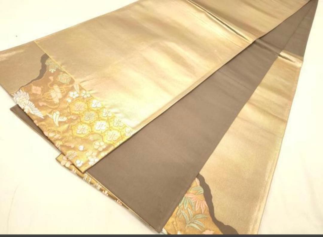 振袖 フルセット6点サイズM〜Ｌ刺繍　吉祥花蝶文　暈し染め　金糸　金彩　正絹