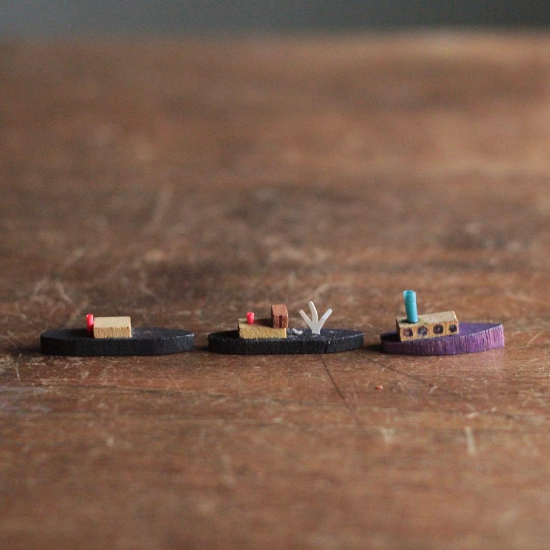 昭和 グリコ おまけ 木製 船 3個セット アンティーク 古道具