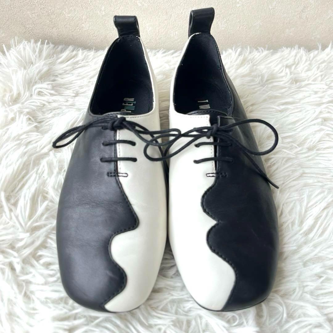 美品　CAMPER カンペールTWINS フラットシューズ　レースアップ