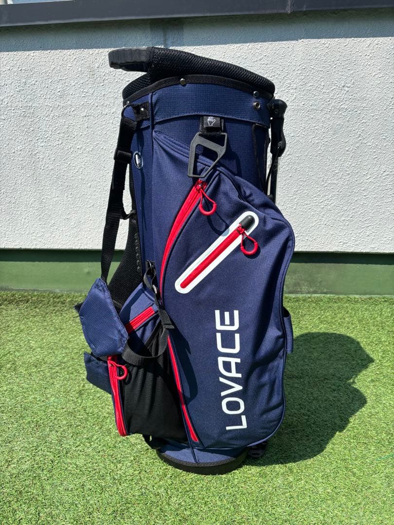LOVACE スタンドキャディバッグ　ゴルフバッグ　新品　ネイビー　軽量　防水