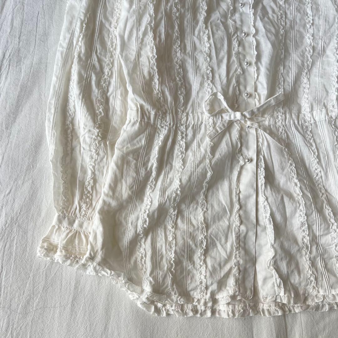 【高級】PINK HOUSE ピンクハウス フリル シャツ デザイン◎ ホワイト