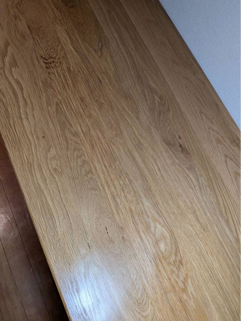■送料込■無印 オーク無垢材デスク 引出足元棚付 学習机 事務テーブルMUJI