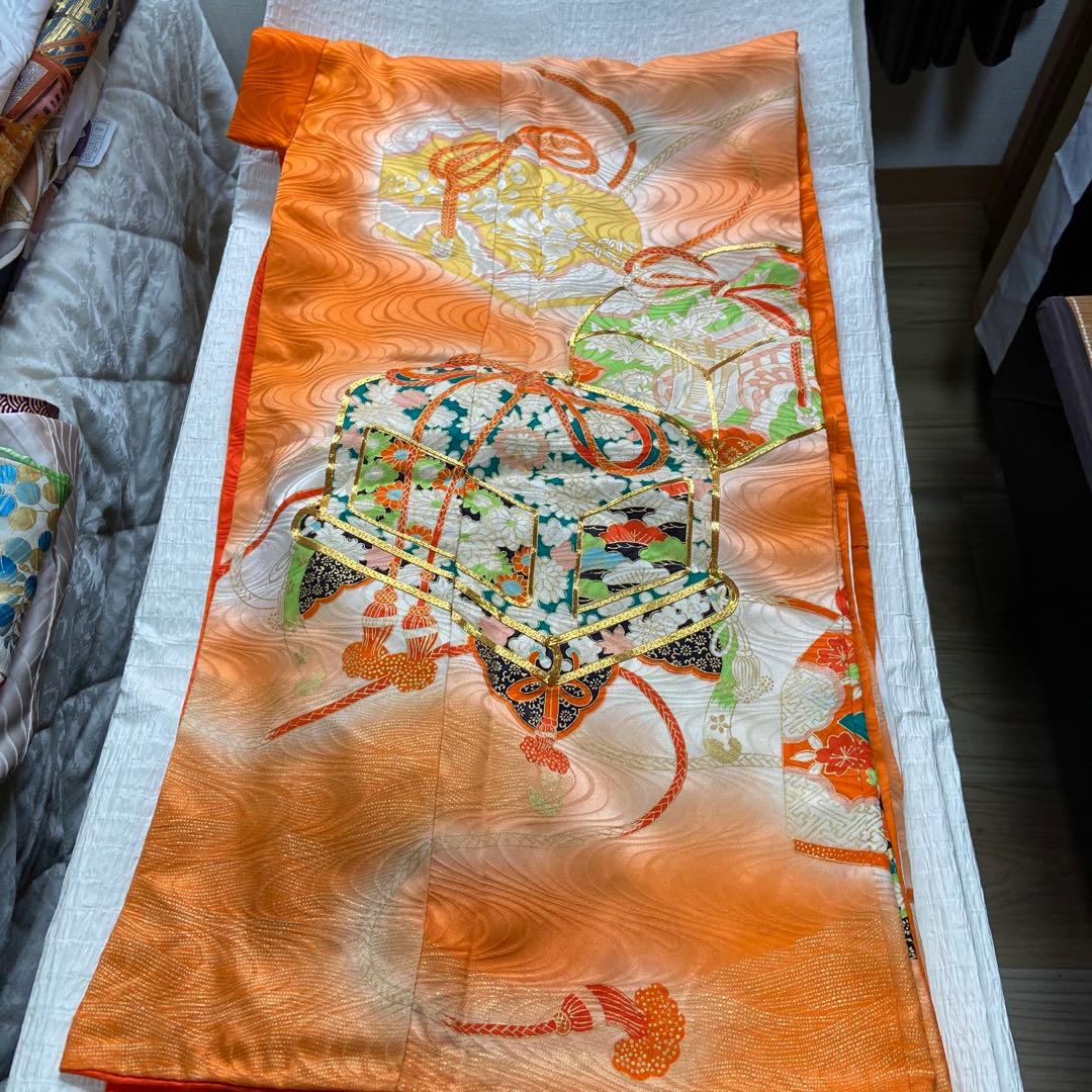 7歳祝い着 七五三用オレンジ着物K102