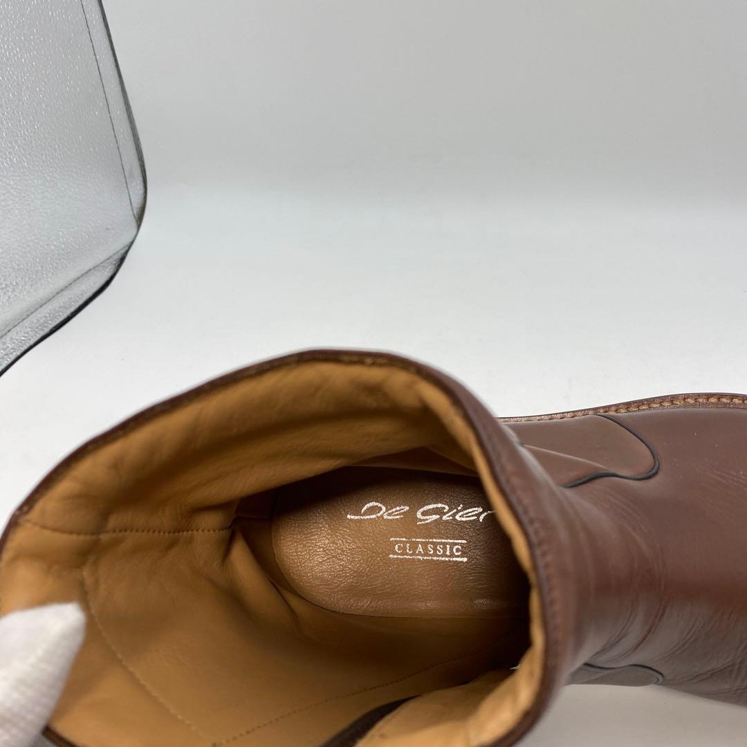 もやしもん【De gier】本革 ブラウン ジッパーブーツ フランス製