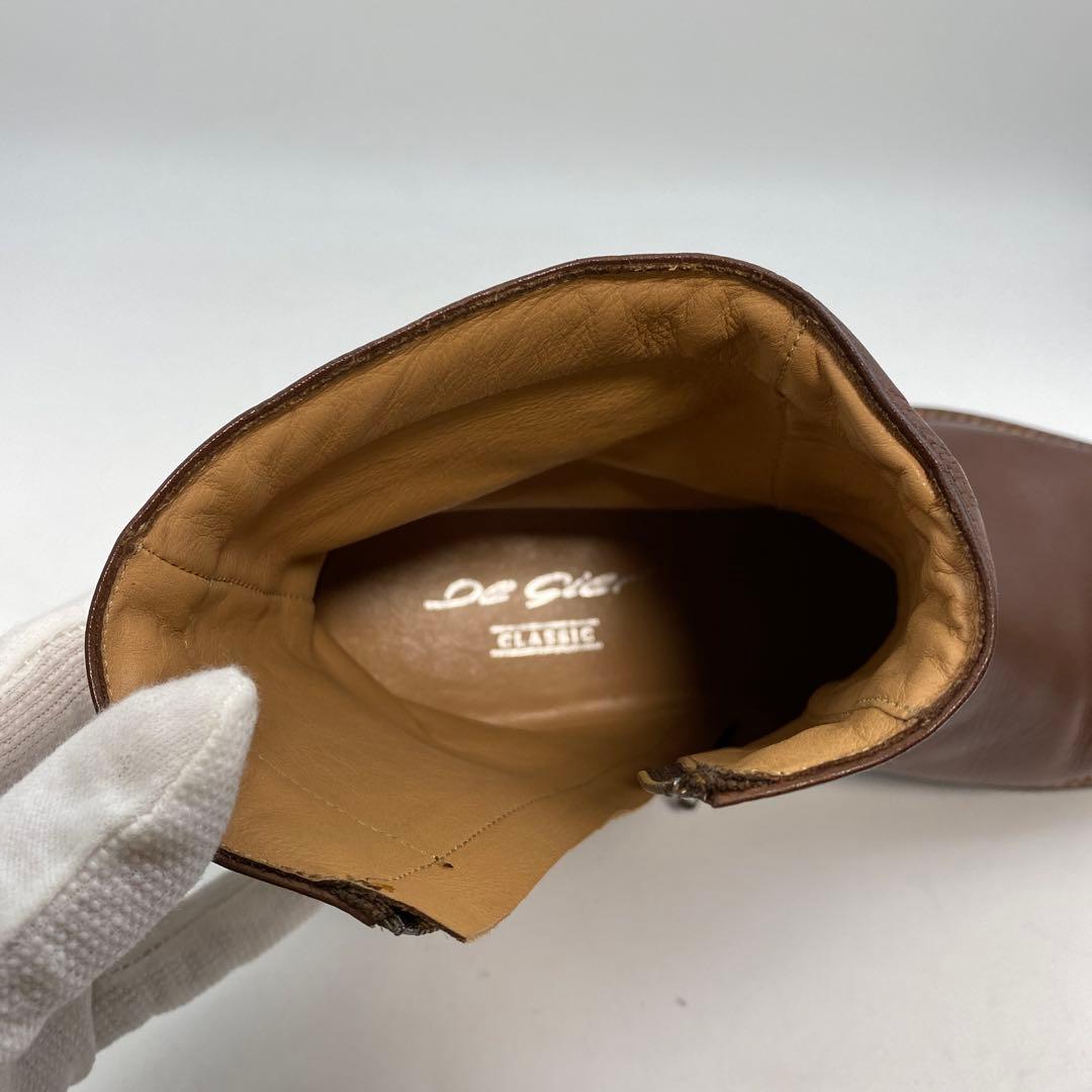 もやしもん【De gier】本革 ブラウン ジッパーブーツ フランス製