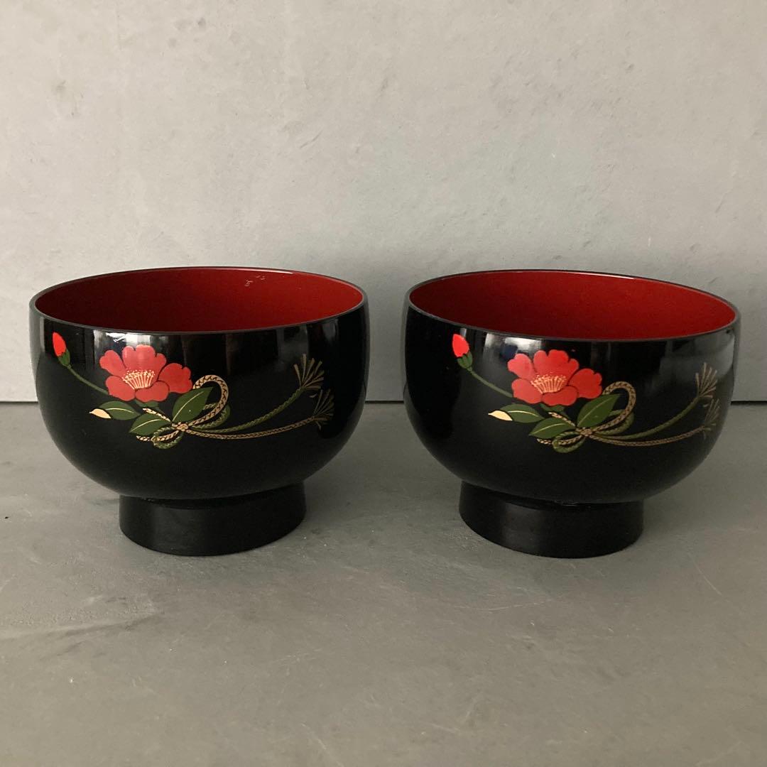 合鹿椀 梅型盆 箸 2客セット