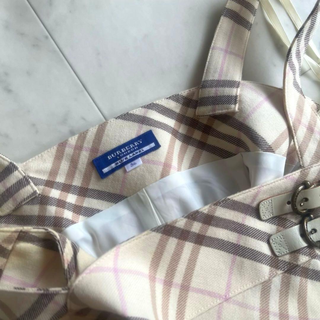Burberrバーバリー　キャミソール　ノバチェック　ベルト　プリーツ　Aライン
