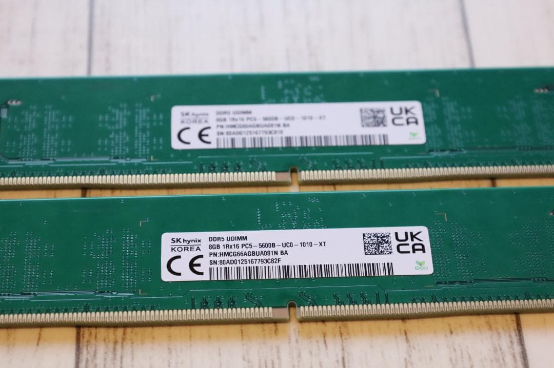 【動作確認済】SK hynix DDR5-5600 16GB (8GBx2)
