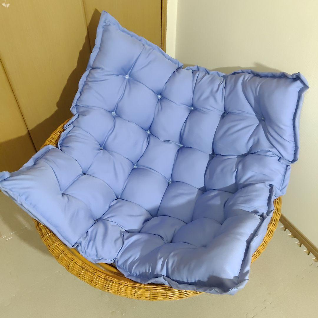 Nissen ニッセン パパサンチェア ラタン 籐製 台座付き クッション付き