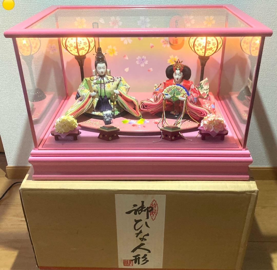 雛人形　ひな人形　親王ケース飾り　ガラスケース入り