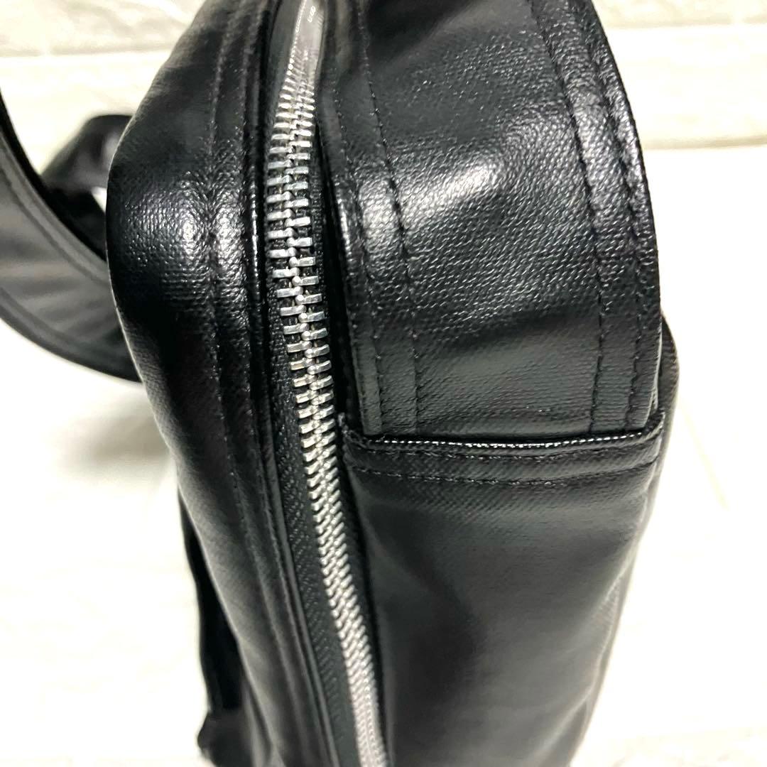 美品 PORTER ポーター ブラック レザー ショルダーバッグ 2層