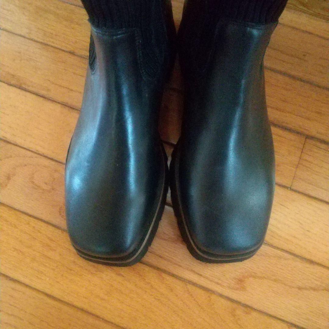 あしながおじさん伸縮性があって履きやすい厚底ソックスロングブーツ 23.5