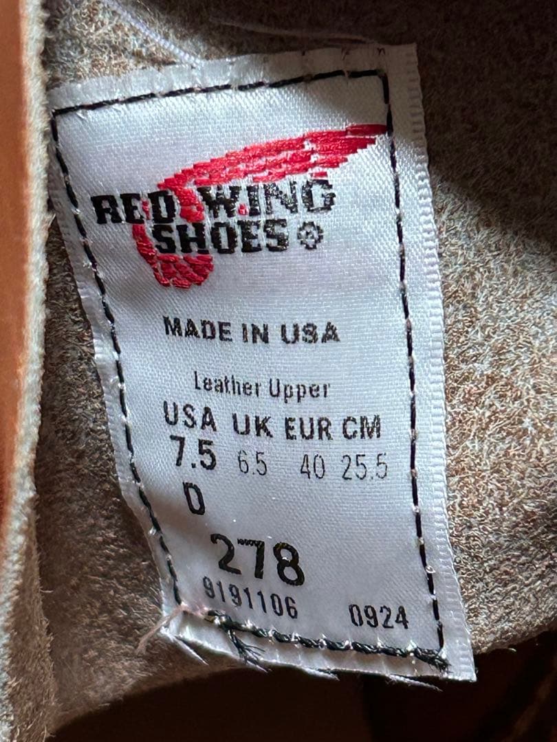 靴 Red Wing STEVE McQUEEN Boots NO. 278